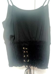 Adult Female Costumes to Hire - Black Elastic top with ties